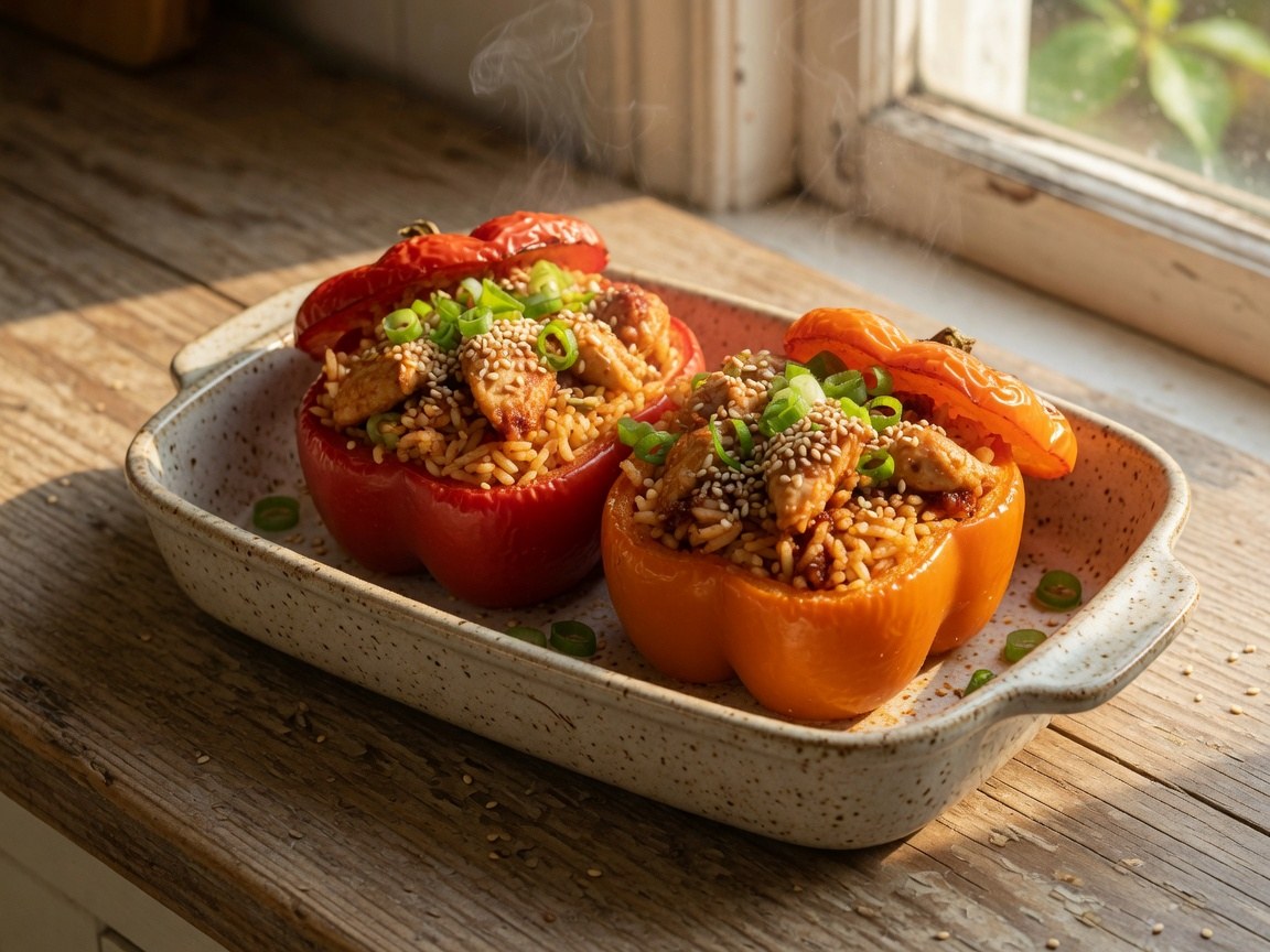 Koreaanse gevulde paprika met gochujang